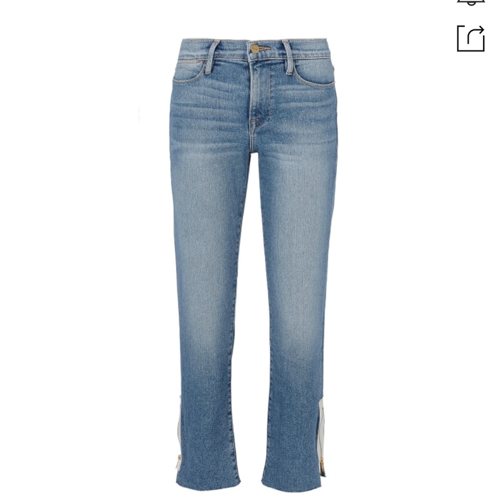Frame Le High Straight Zip Jeans Sz 26